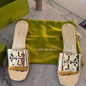 Tory Burch gold sandals